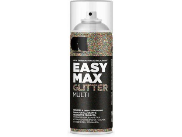Cosmos Lac Σπρέι Βαφής Easy Max Ακρυλικό με Glitter Εφέ Multi 400ml