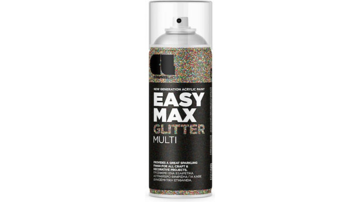 Cosmos Lac Σπρέι Βαφής Easy Max Ακρυλικό με Glitter Εφέ Multi 400ml - Image 1